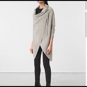 ALLSAINTS DRAPE SWEAT SHIRT - GREY